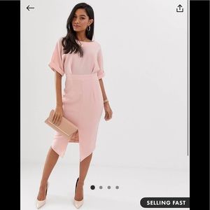 Blush midi dress with Slit